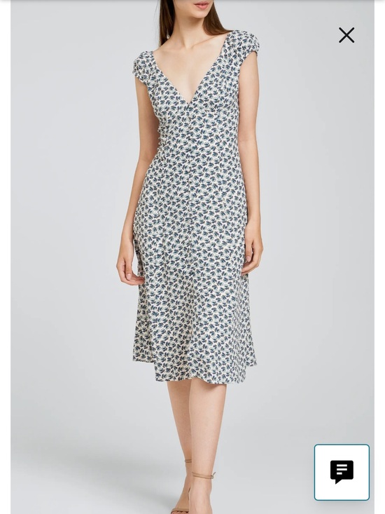 Wayf Dresses & Skirts - Wayf White Dress with Blue Floral Print